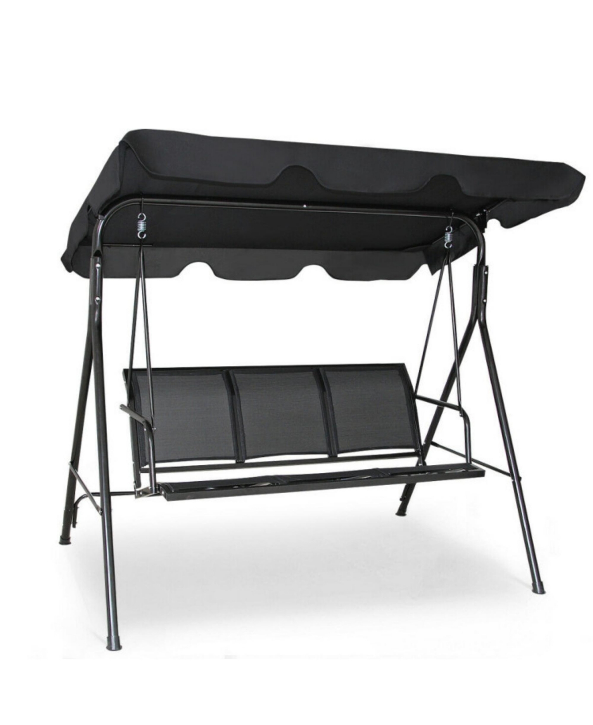 Clihome 3 Person Patio Swing with Polyester Angle Adjustable Canopy