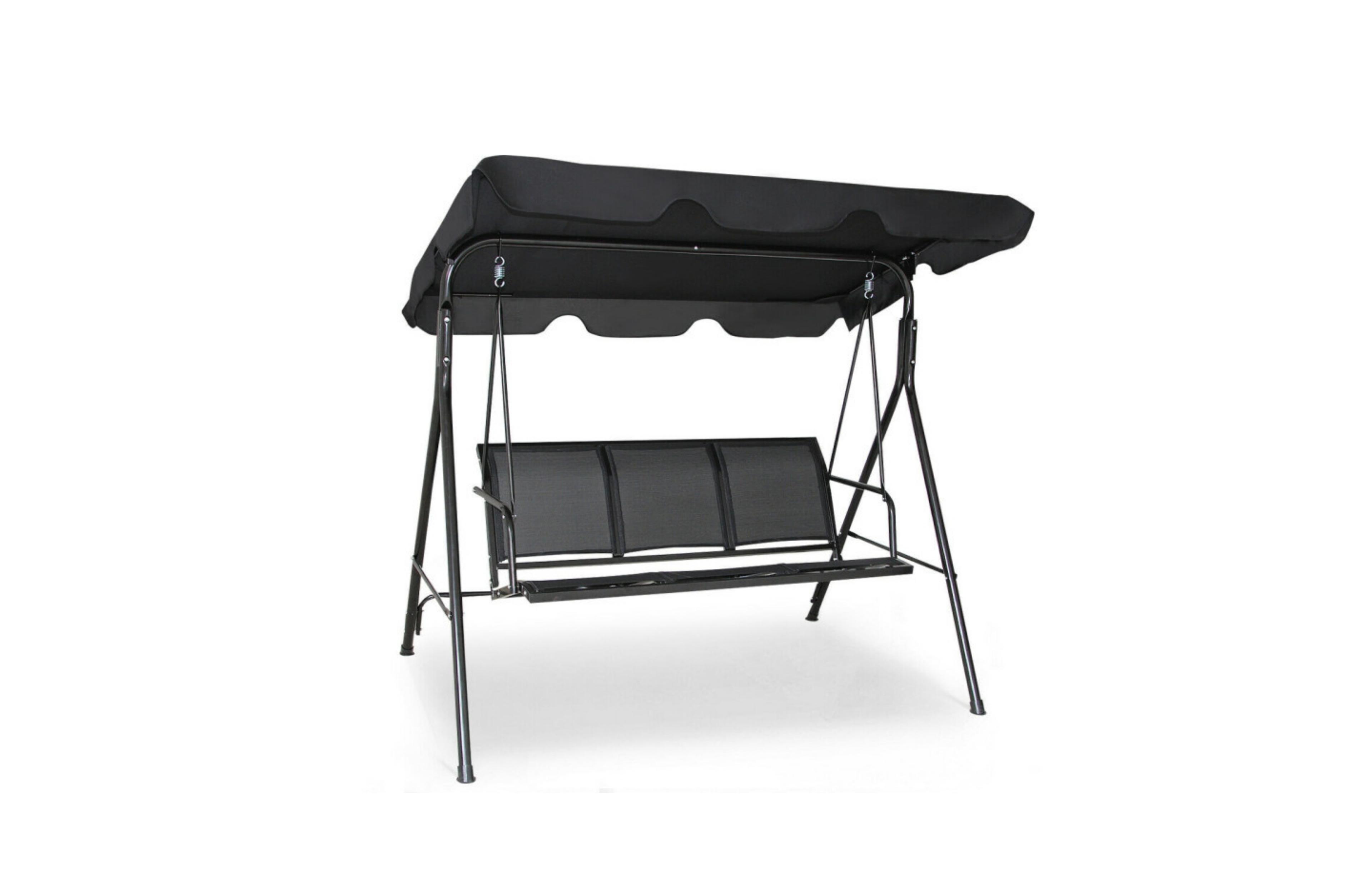 Clihome 3 Person Patio Swing with Polyester Angle Adjustable Canopy