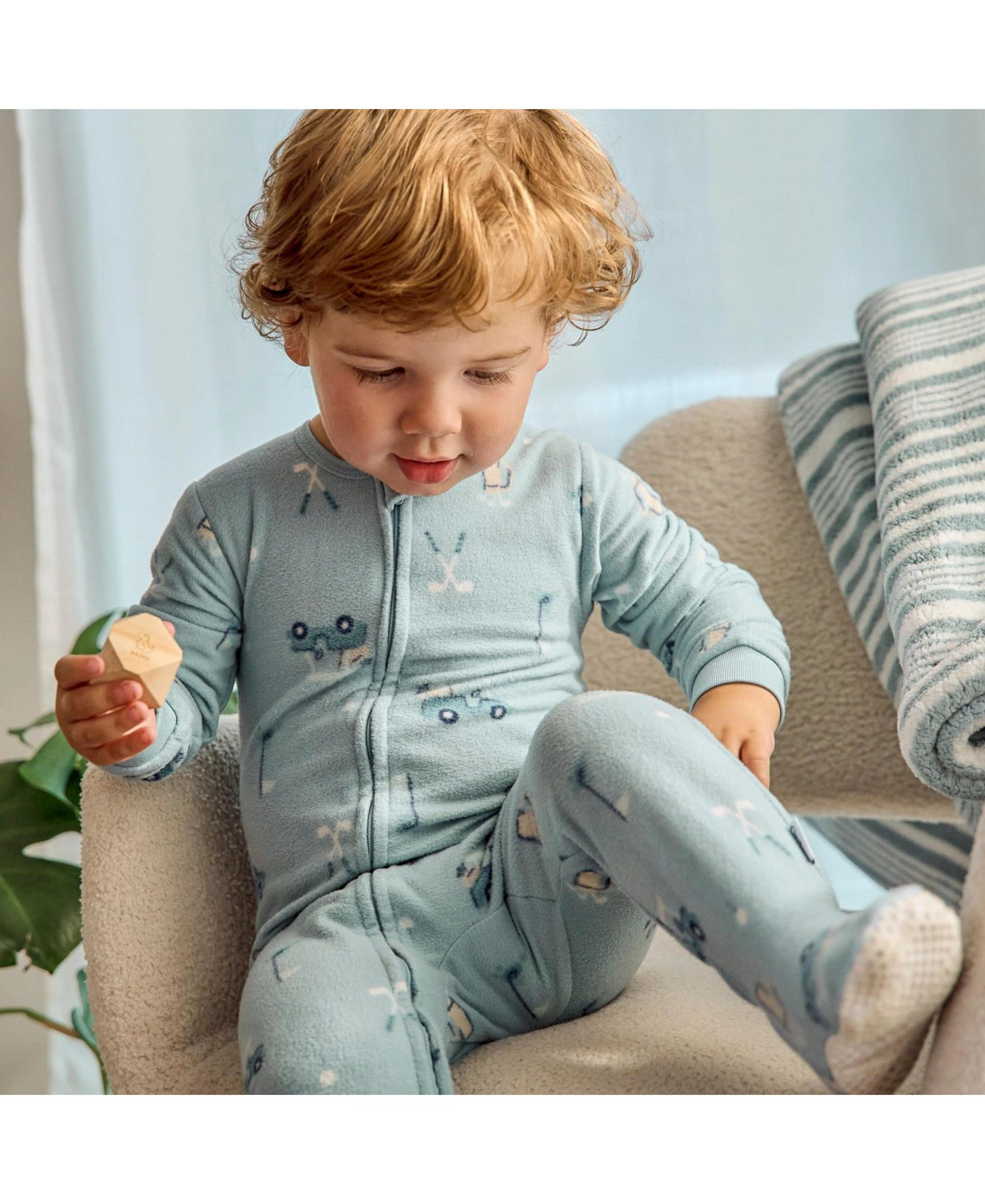 Baby -Pack Footless Fleece Pajamas