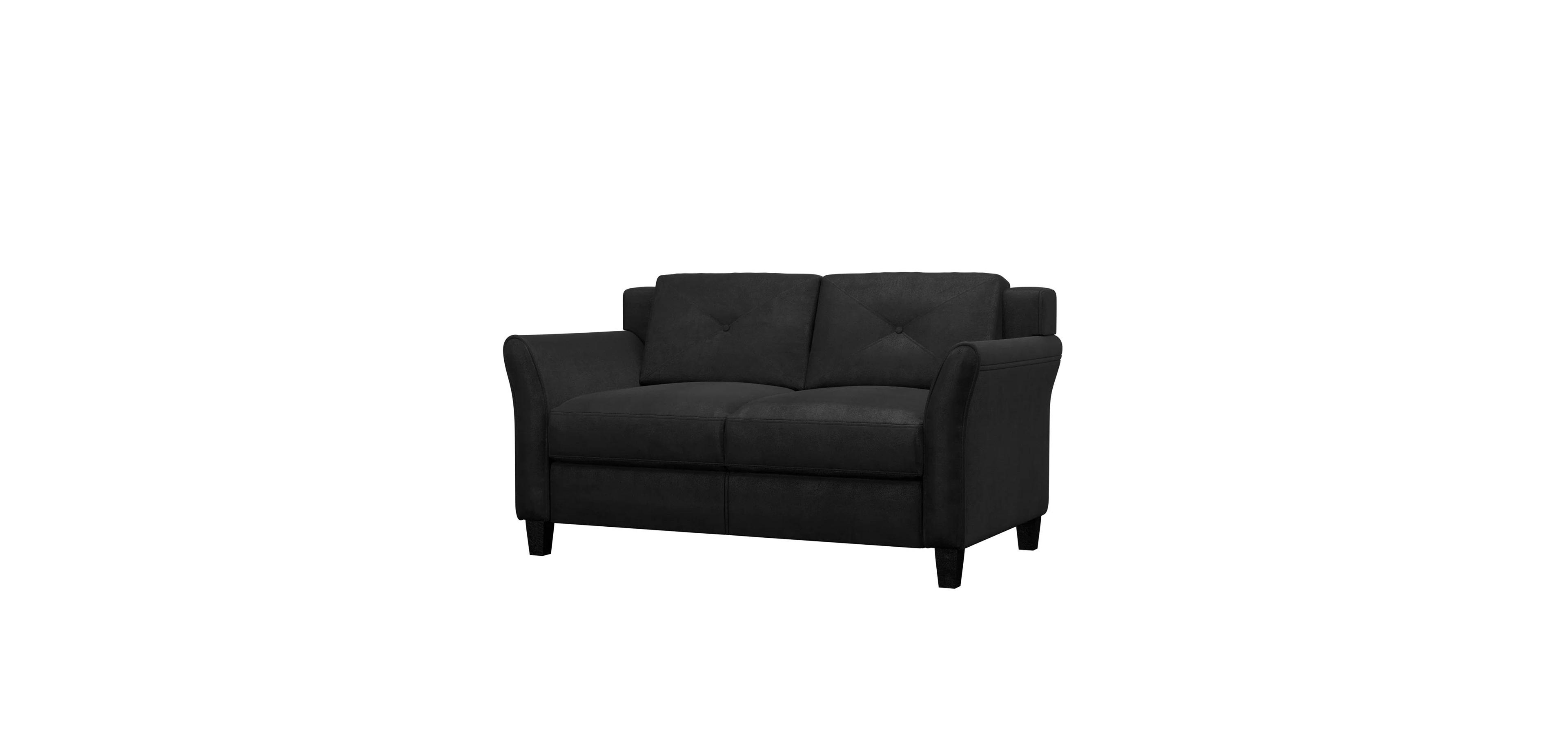 Slickblue Modern Microfiber Loveseat Sofa with Tufted Cushions for Living Room