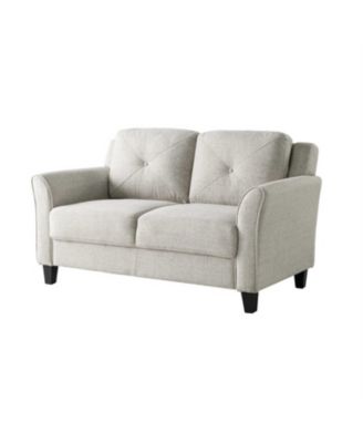 Modern Microfiber Loveseat Sofa with Tufted Cushions for Living Room