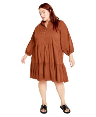 Plus Size Kiara Tiered Cotton-Blend Dress