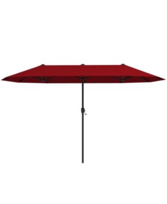 Large Patio Umbrella Outdoor Double-Sided Table Market Umbrella with Crank Handle