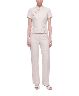 Women's Textured Mid Rise Trousers