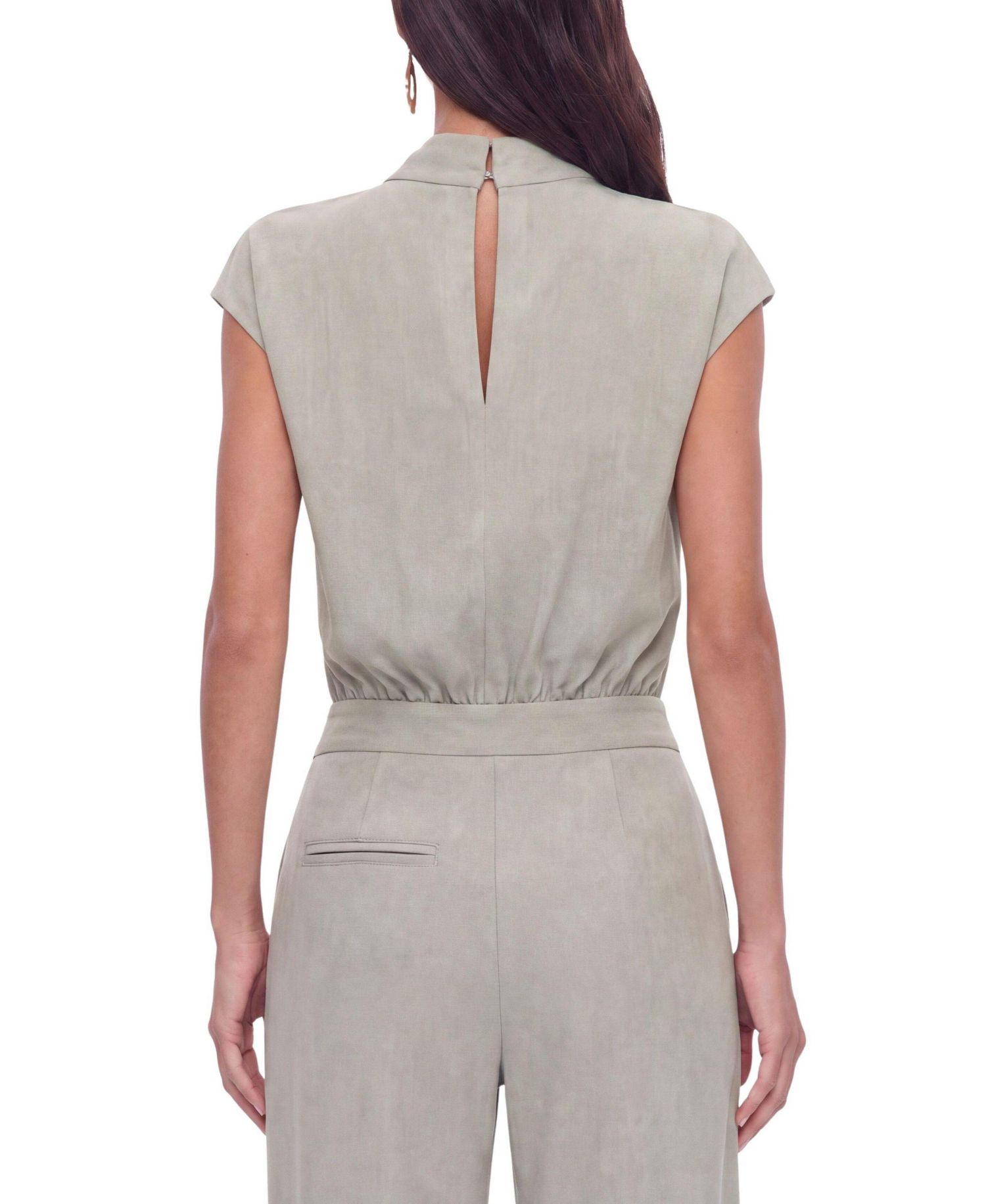 Women's Collared Sleeveless Bodysuit Blouse