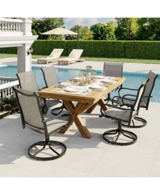 43.3 x 27.6 x 11.0 in Set of 6 Outdoor Swivel Chairs, Patio Rotating Lounge Chairs for Deck, Garden, Porch, Backyard