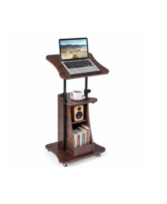 180-Degree Tilting Laptop Cart with Adjustable Height