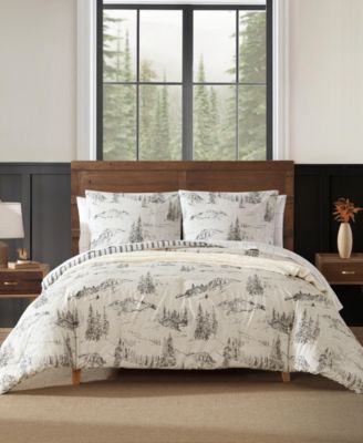 Rocky Mountain Cabin Reversible 3-Piece Comforter Set, King