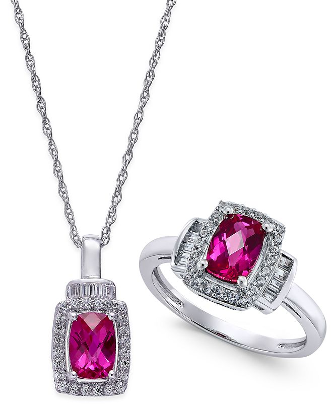 Macy's LabCreated Ruby (2 ct. t.w.) and White Sapphire (5