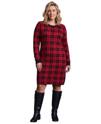 Plus Size Calista Long-Sleeve Knee-Length Crewneck Sweater Dress