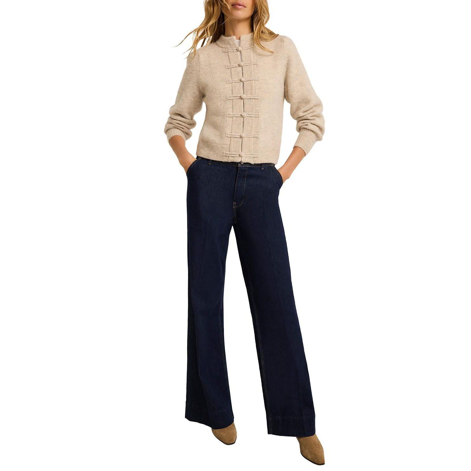 Women's Wool Blend Military Cardigan