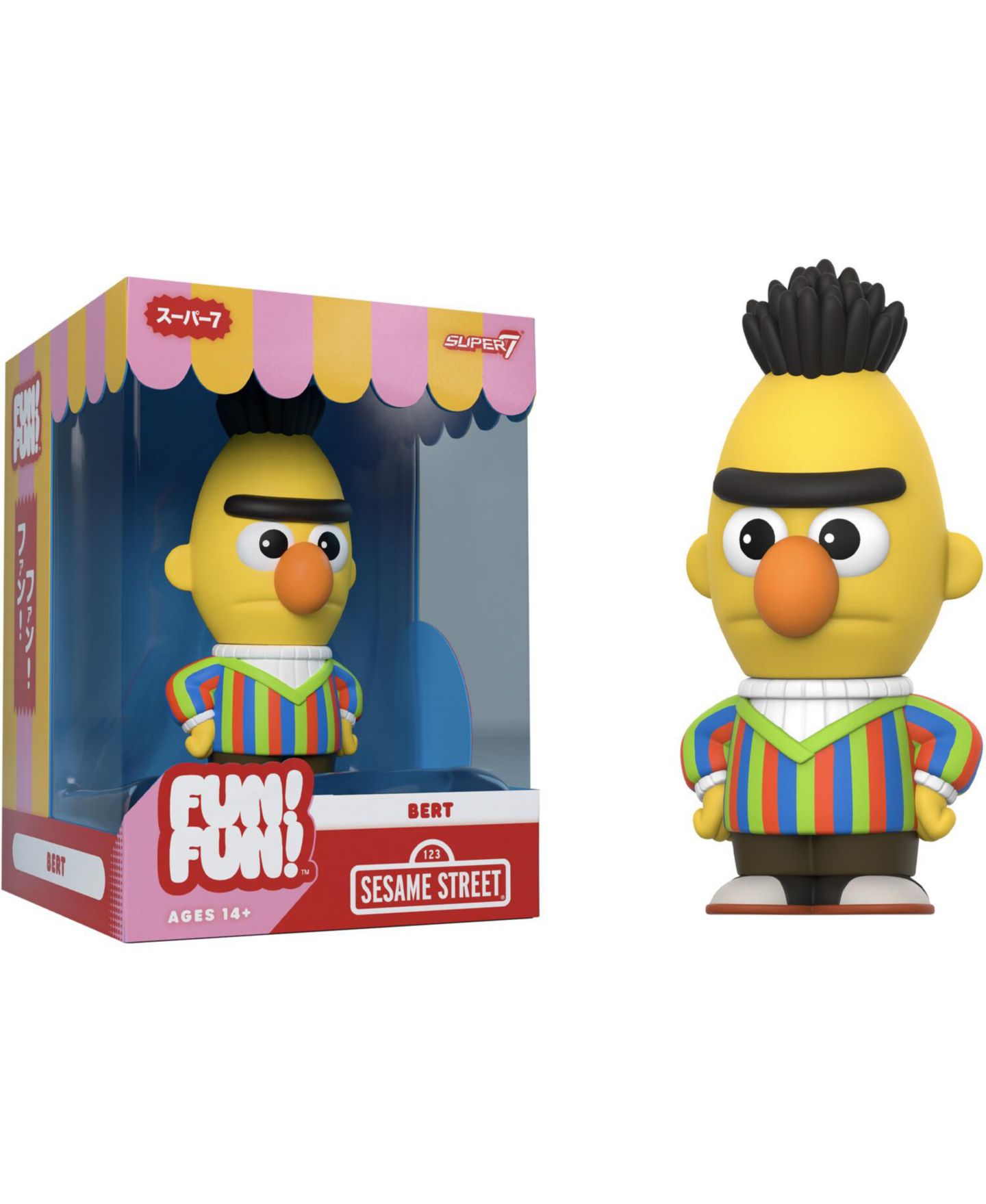 Детская фигурка Super7 Sesame Street Fun! Fun! Bert Action Figure, Ages 14+ — фото 1