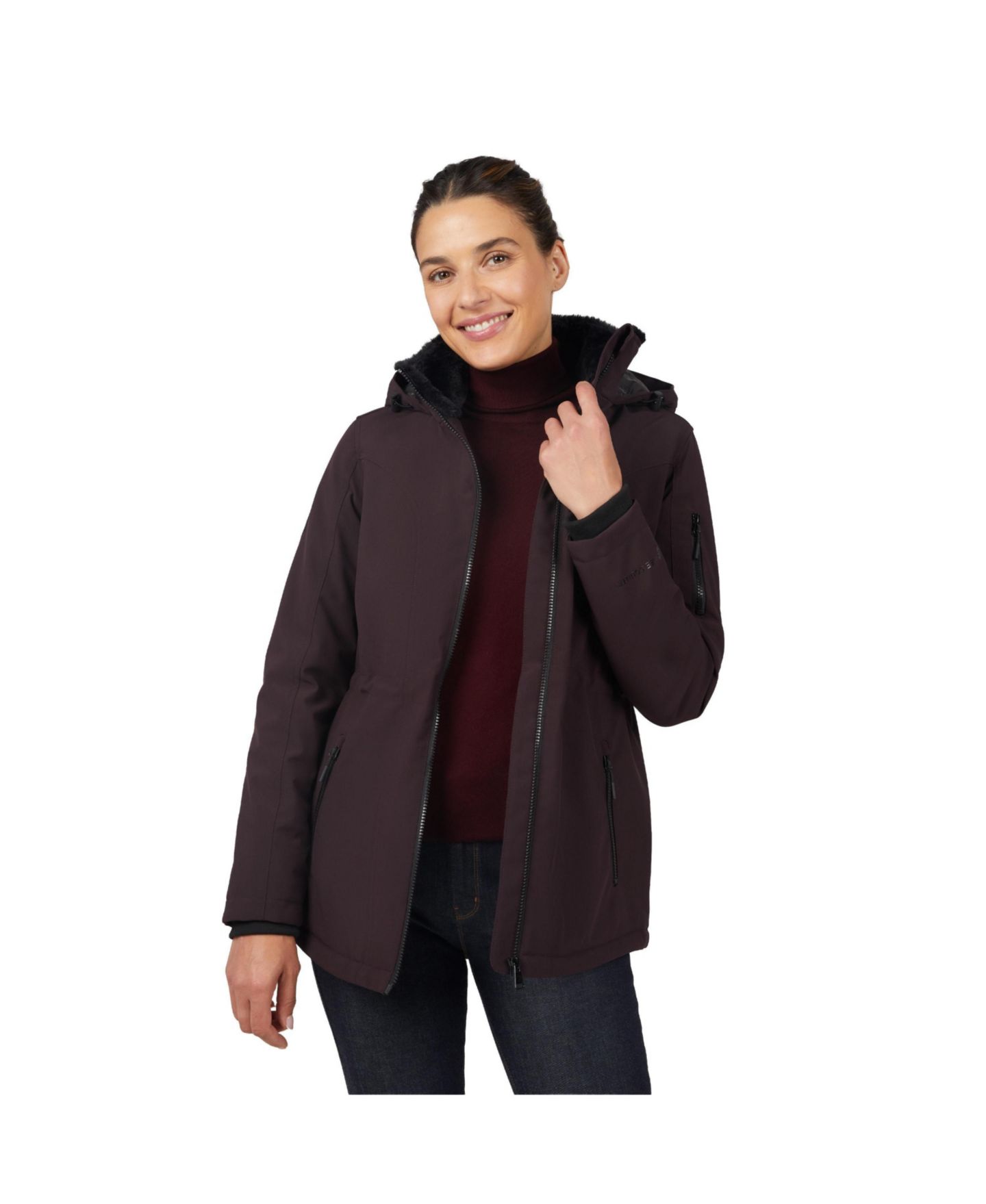 Женская куртка Free Country Thermo Super Softshell Zip Up, цвет: Коричневый — фото 2
