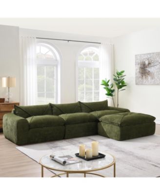 38 inches Single with Storage Ottoman Adjustable Phone Holder USB Charger Wide Seat Chaise Lounge for Living Room Sofa
