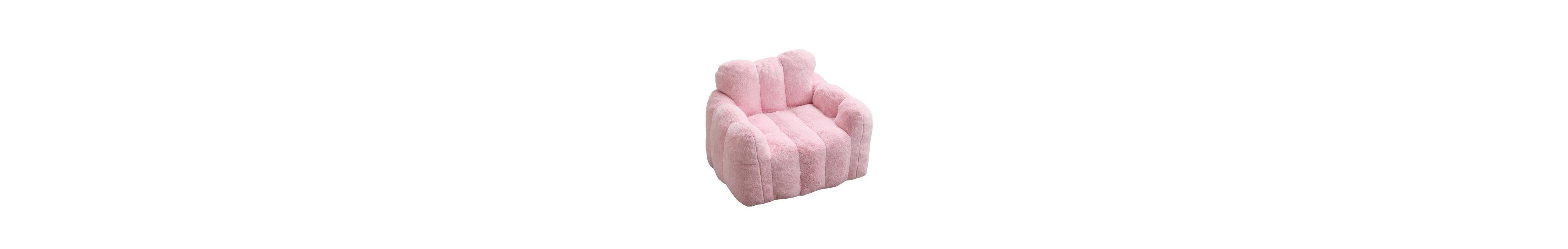 Flynama Pink Lotus Shape Compression Bean Bag Sofa
