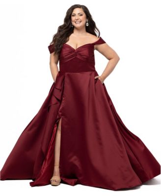 Plus Size A-Line Satin Sweetheart Neck Gown