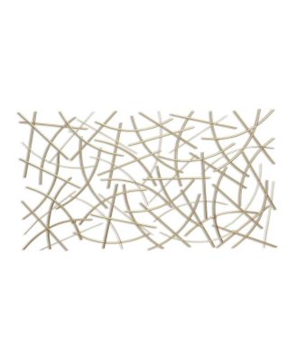 24" X 44" Gold Abstract Lines Metal Hanging Dimensional Sculpture