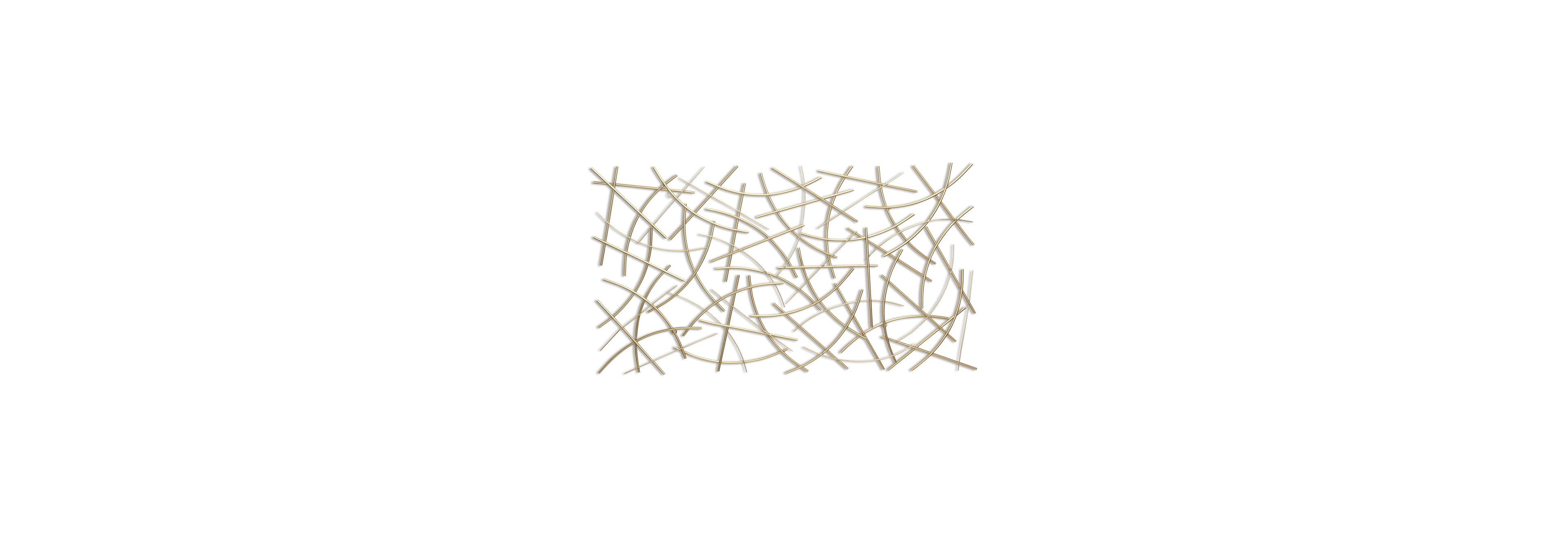 HomeRoots 24" X 44" Gold Abstract Lines Metal Hanging Dimensional Sculpture