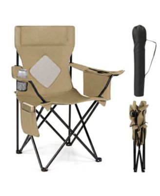 Outdoor Chair, Folding Design, Cup Holders, Storage Pockets for Camping, Travel and Outdoor Activities