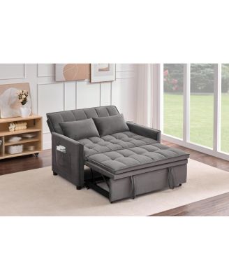 50.3"3-in-1 Convertible Sleeper Sofa Bed with Storage Pocket