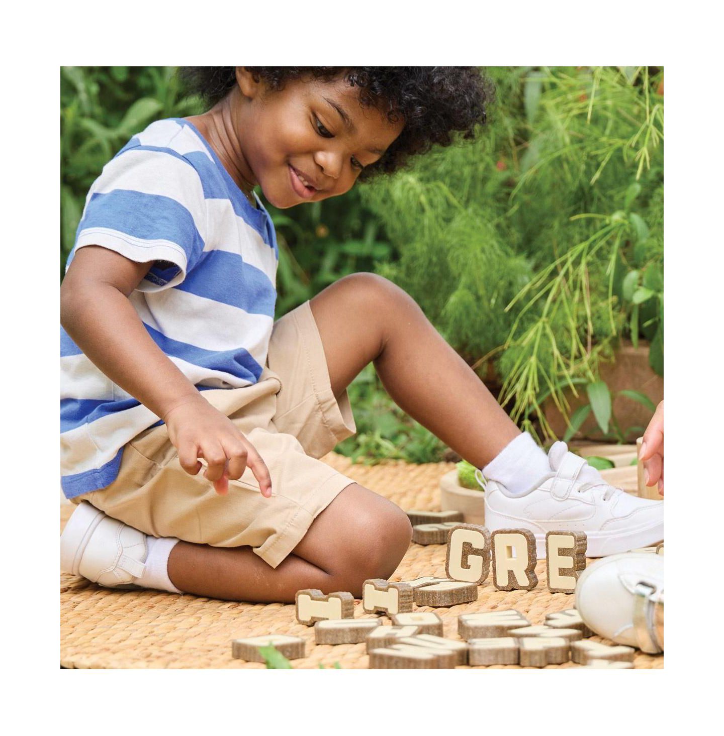 Детские кубики-буквы Kaplan Early Learning Bark Block Letters, 36 шт., от 18 месяцев, цвет: Коричневый — фото 2