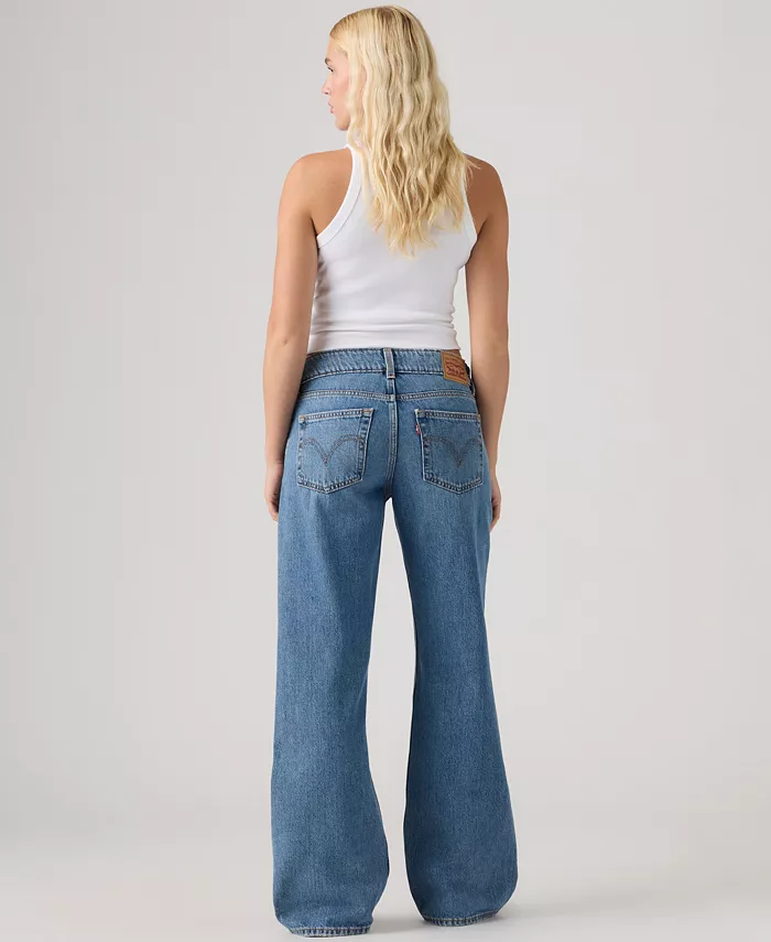 Women's Super-Low Double-Button Relaxed-Fit Denim Jeans - thumbnail 4