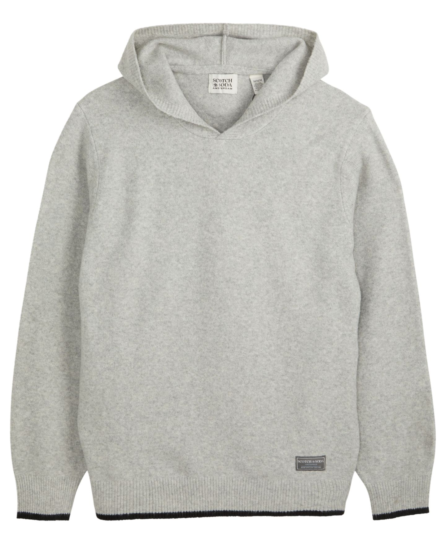 Мужской свитер SCOTCH & SODA Hooded Long-Sleeve Pullover, цвет: Серый меланжевый — фото 1