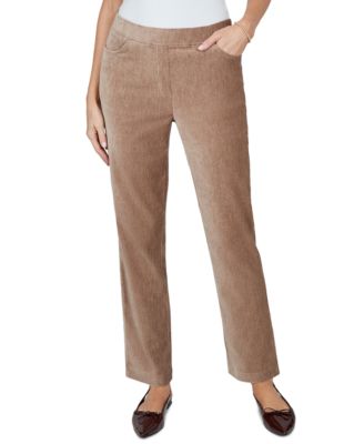 Petite Pull-On Straight Corduroy Pants