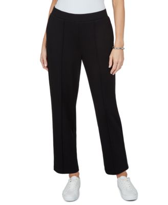 Petite Pull-On Straight Mid-Rise Pants