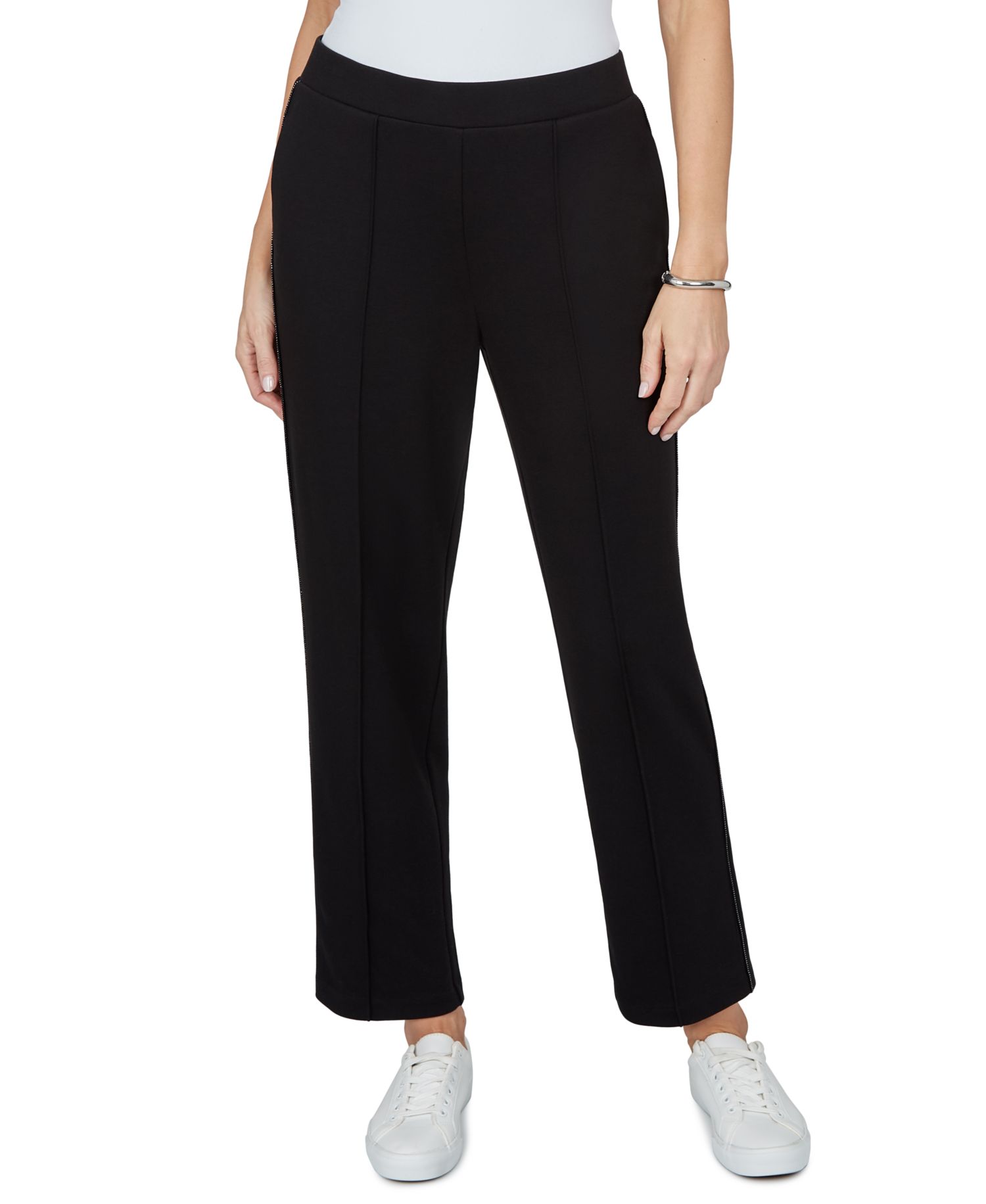 Petite Pull-On Straight Mid-Rise Pants