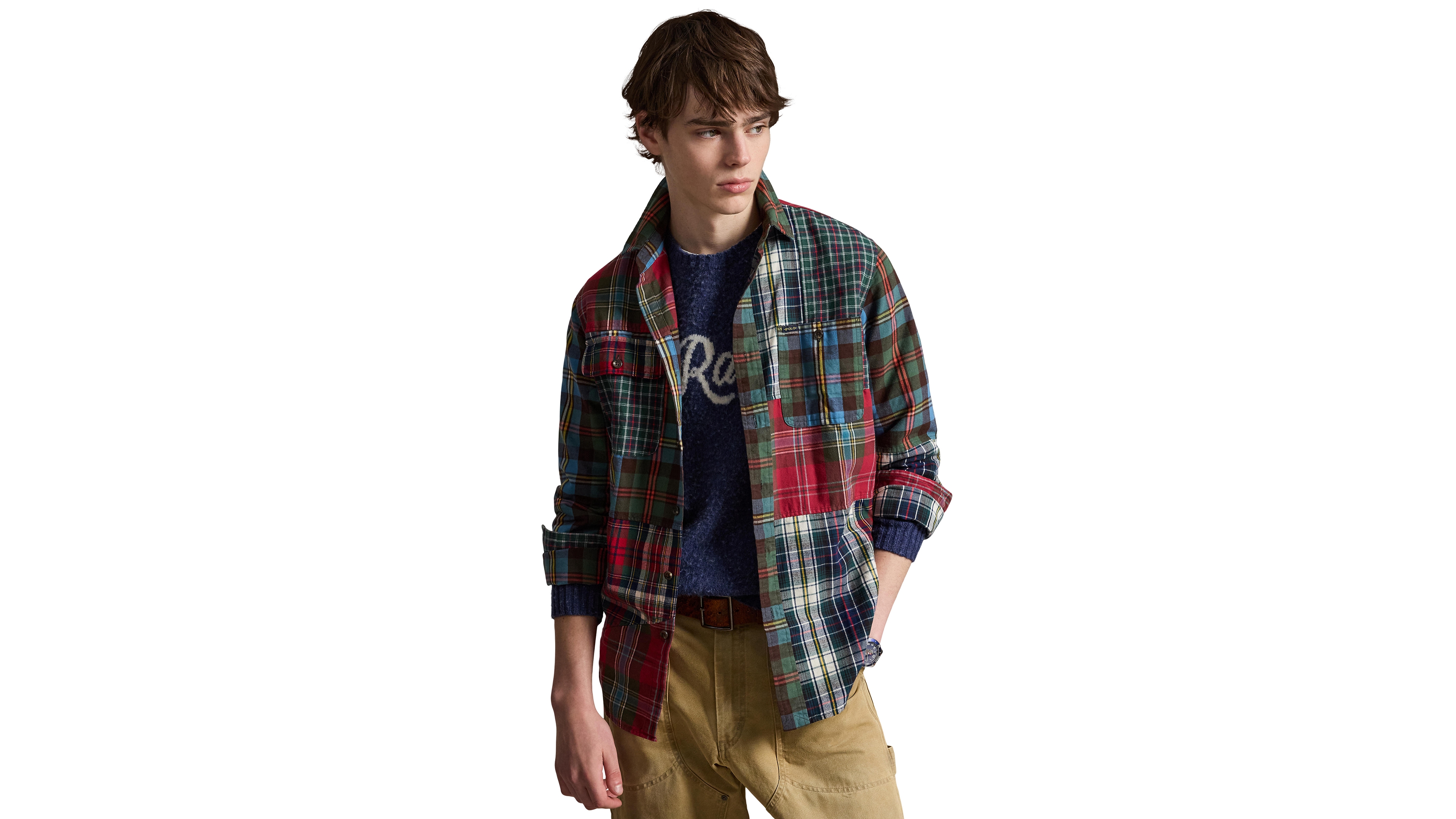 Polo Ralph Lauren Men's Classic Fit Patchwork Plaid Oxford Shirt