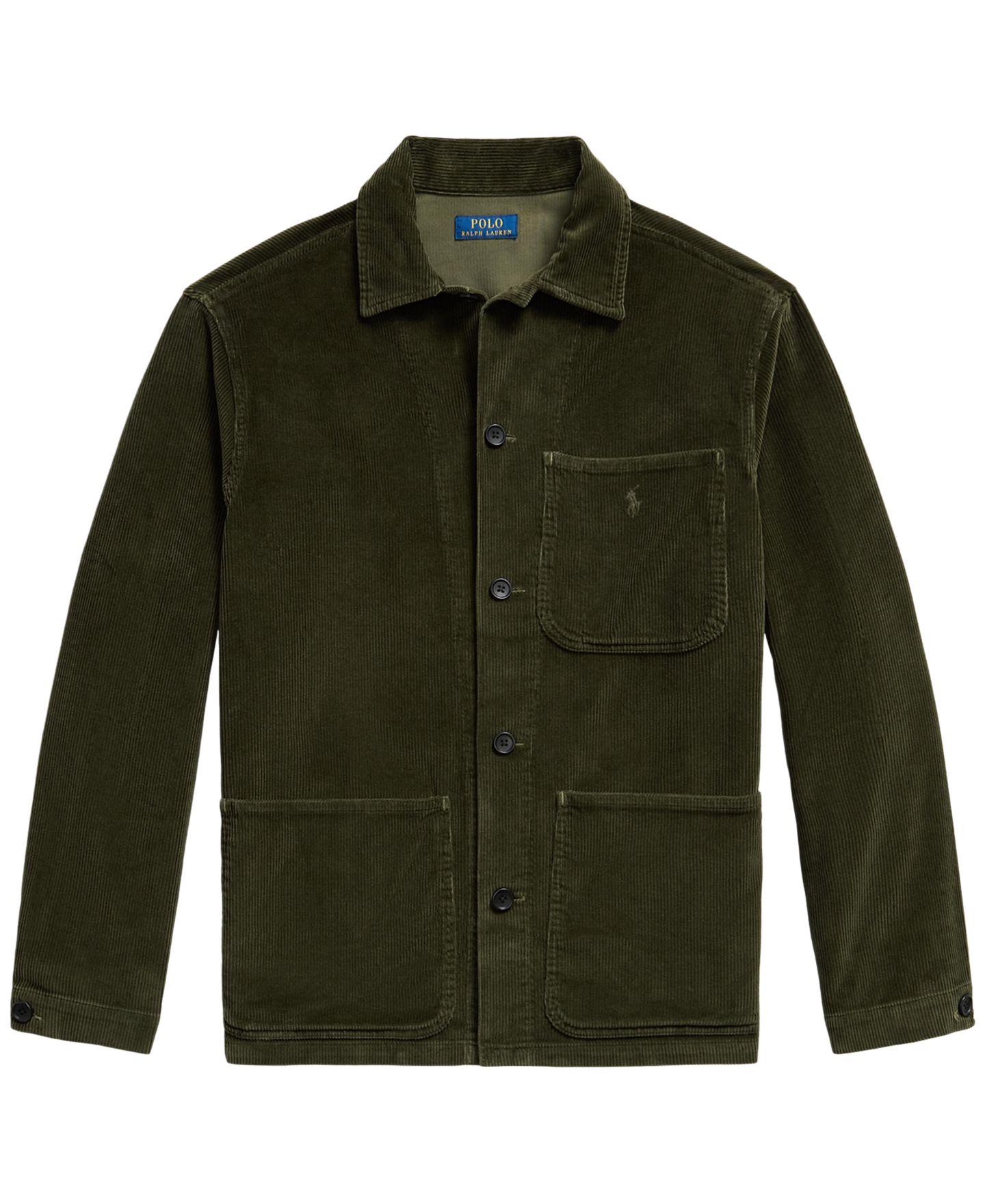Мужская рубашка Polo Ralph Lauren Corduroy Classic-Fit Overshirt, цвет: Оливковый — фото 5