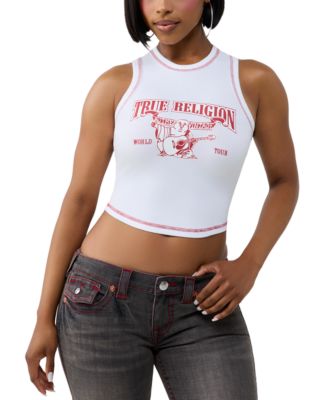 Women's Racer Graphic Cropped Tank Top