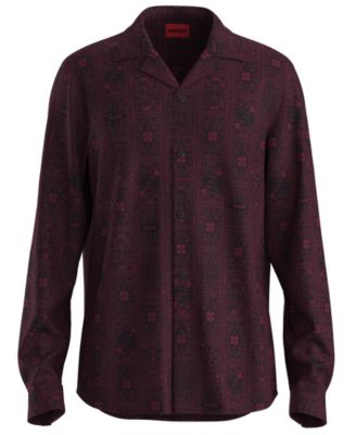 Hugo Boss Men's 10281819 Long-Sleeve Regular-Fit Reverse-Lapel Dress Shirt