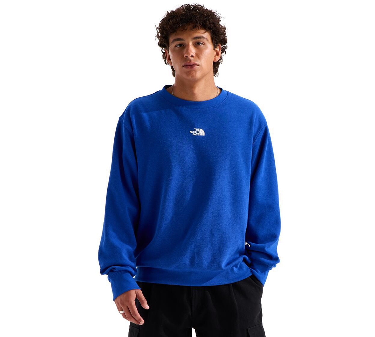 The North Face Men's Double-Knit Crew Dropped-Shoulder Regular-Fit Sweatshirt - TNF Blue