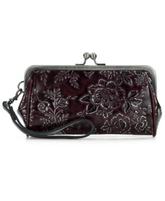Rose Garden Renna Small Leather Kiss-Lock Wristlet