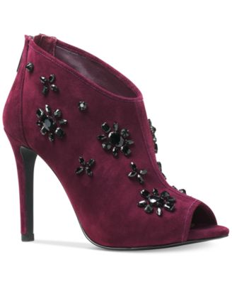 michael kors booties purple