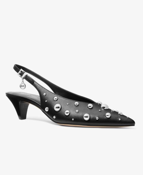 Женские туфли Michael Kors Tonya Slingback Kitten Heel Pointed Toe, цвет: Чёрный