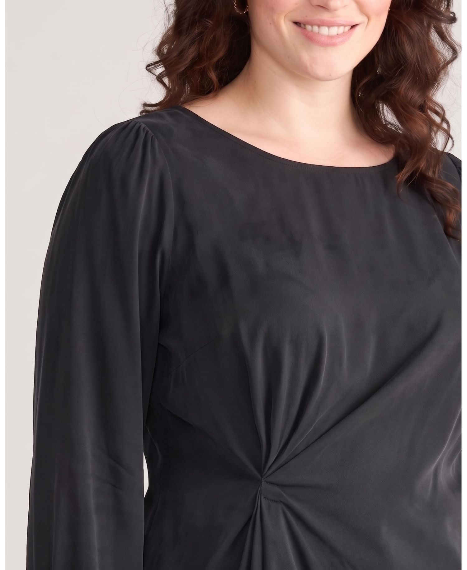 Women's Plus Size Sabrina Twist Front Stretch Cupro Blouse