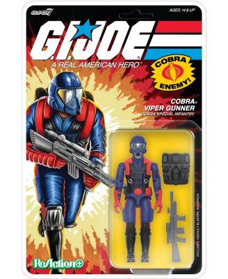 G.I. Joe ReAction+ Wave 9 Cobra Viper Gunner 1.65" 3-Piece Action Figure, 14+ Years
