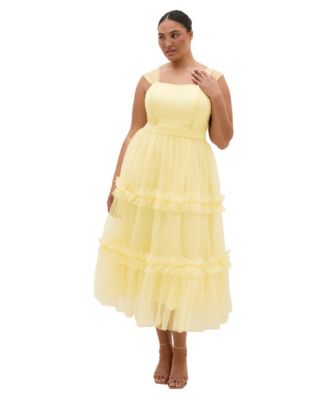 Plus Size Charming Tulle Tiered Dress