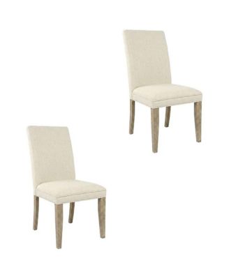 Solid Wood Parsons Dining Chairs, Distressed Farmhouse Style, Set of 2
