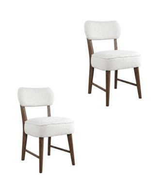 Boucle Upholstered Mid-Century Modern Dining Chairs