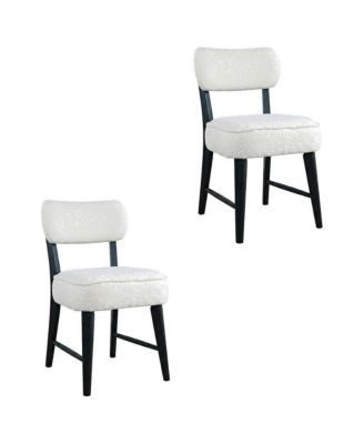 Boucle Upholstered Mid-Century Modern Dining Chairs