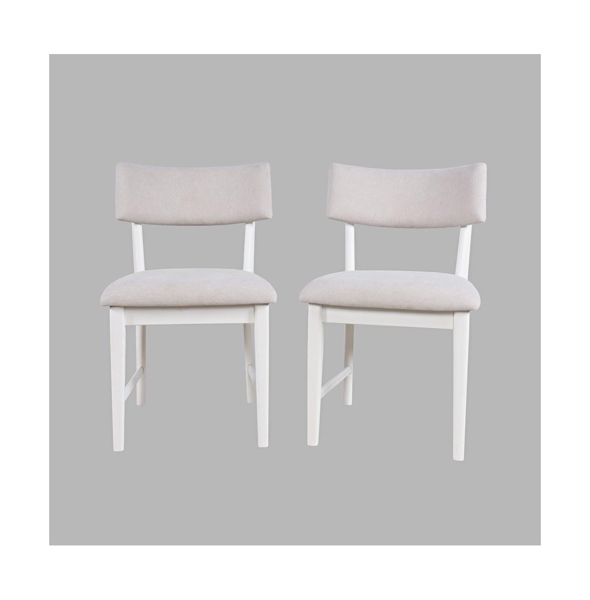 Jofran Beck Contemporary Upholstered Split Back Dining Chair (Set of 2) - White