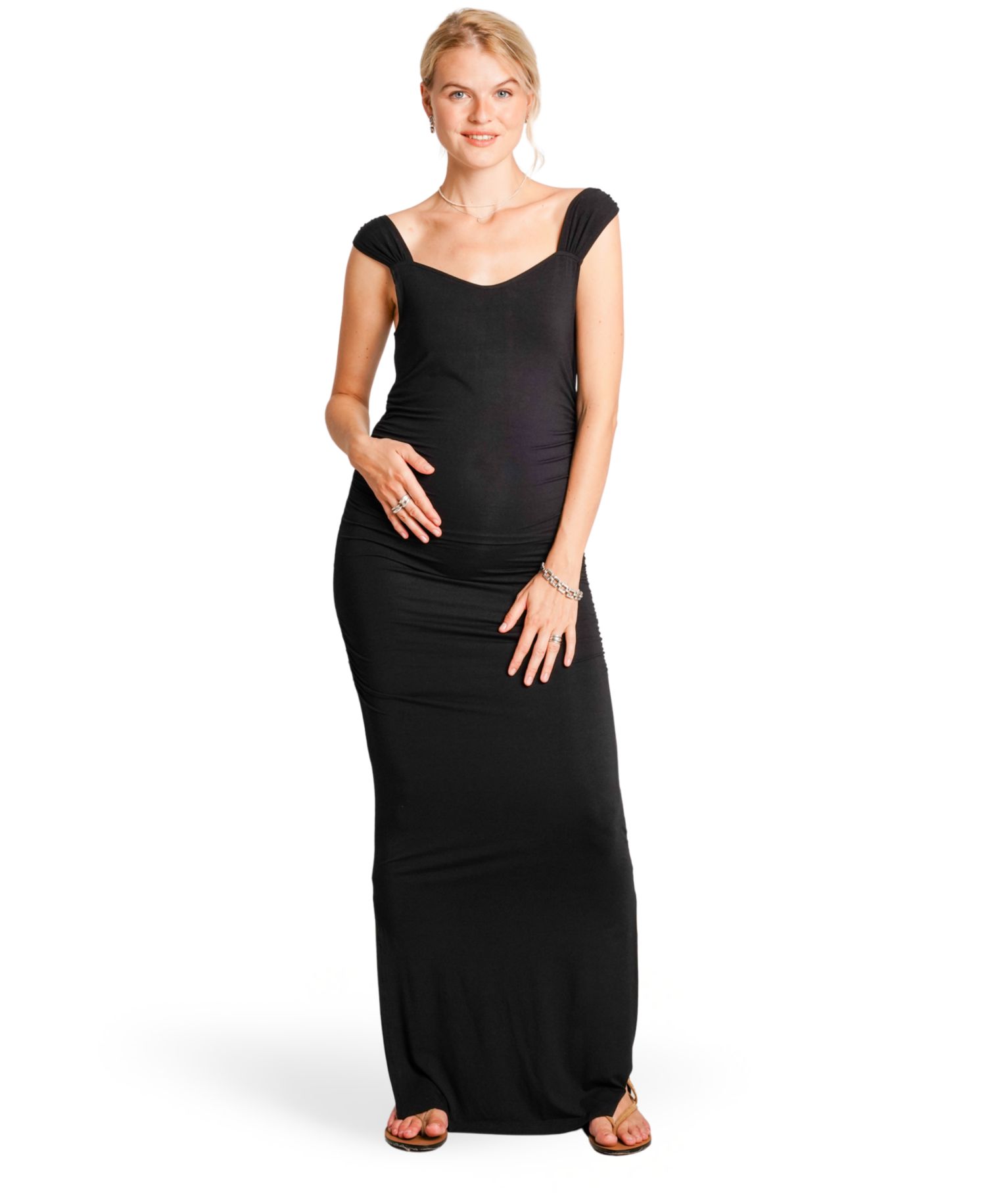 Zoey Sweetheart Maternity Maxi Dress
