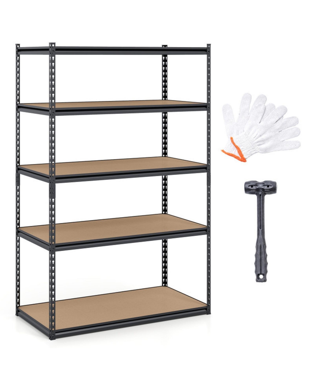 Sugift 5-Tier Adjustable Heavy-Duty Metal Storage Shelving Unit