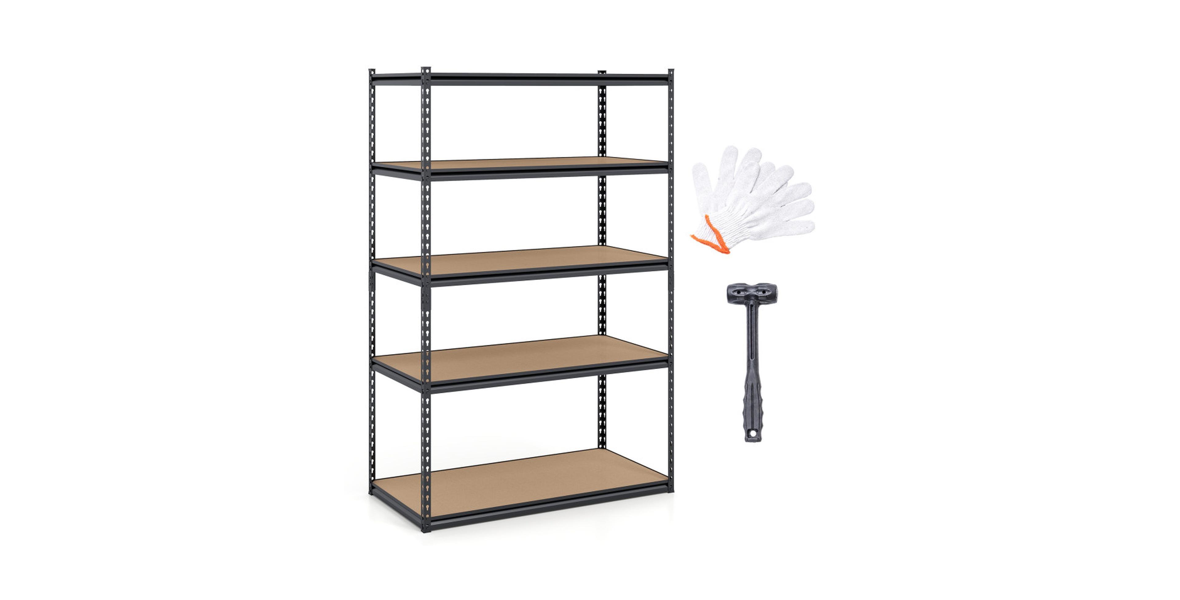 Sugift 5-Tier Adjustable Heavy-Duty Metal Storage Shelving Unit