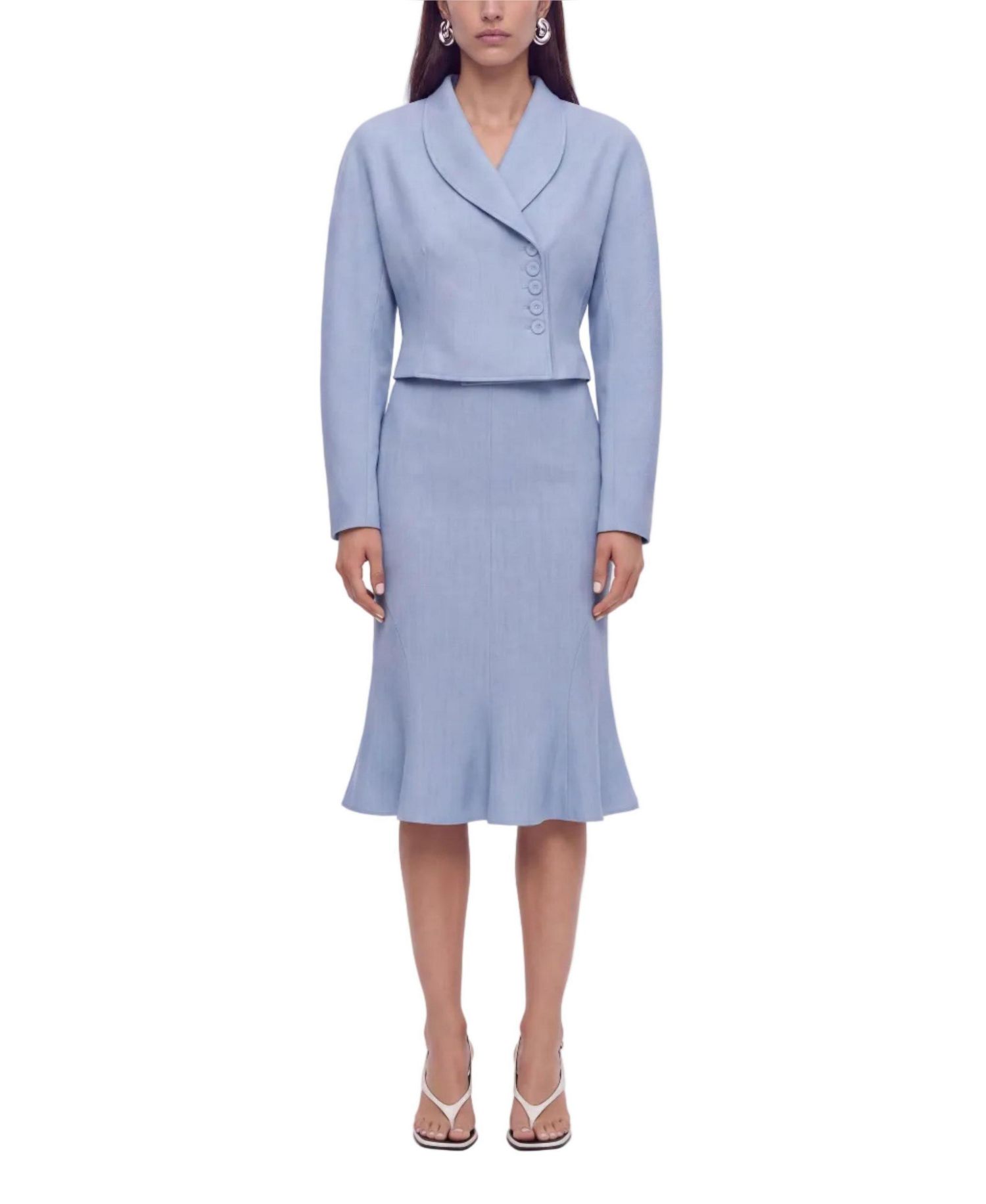 Women's Fishtail Midi Slim-Fit Skirt