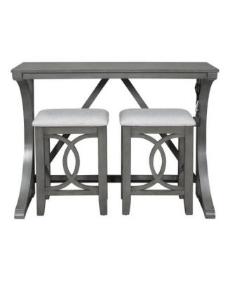 3-Piece Farmhouse Set with USB and Type-C, Table and 2 Stools